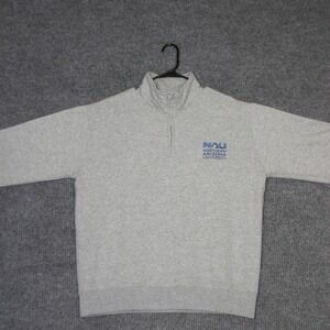 Champion Quarter Zip Sweatshirt Mens Large Gray NAU Northern Arizona University